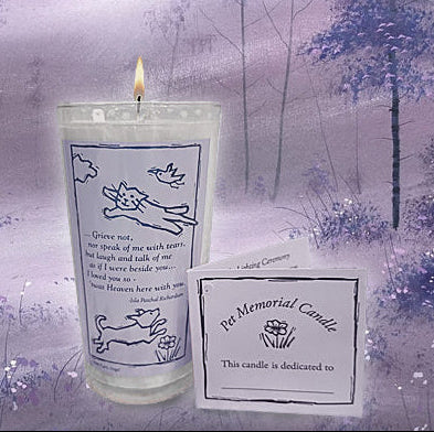 Furry Angel Pet Memorial Candle with Note
